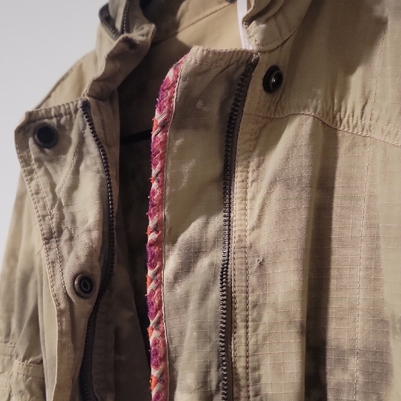 Free People Olive Utility Jacket with Floral Embroidery - Picture 7 of 11